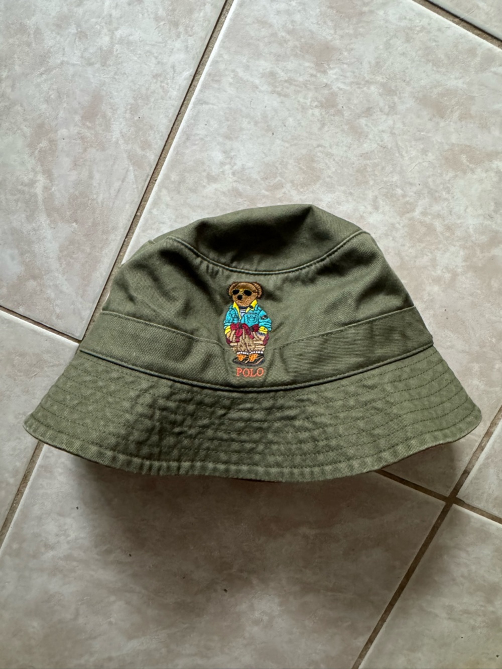 Polo by Ralph Lauren olive Green Polo Bear Bucket Hat - Picture 2 of 3